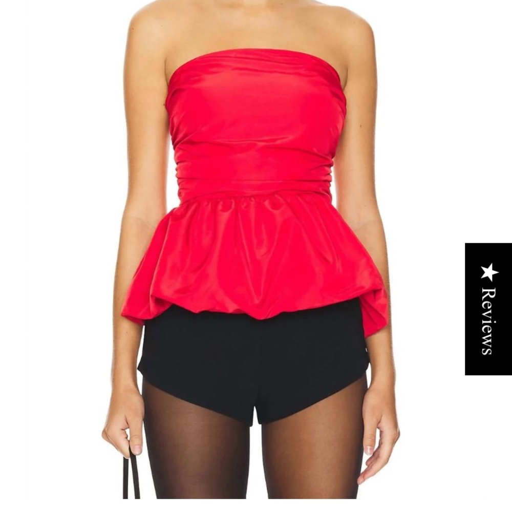 Steve Madden Strapless Peplum Top Medium